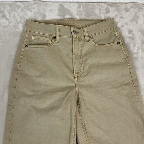 American Eagle Jeans Womens 2 Long Beige Mom Straight Jean Preppy Casual - Picture 2 of 13